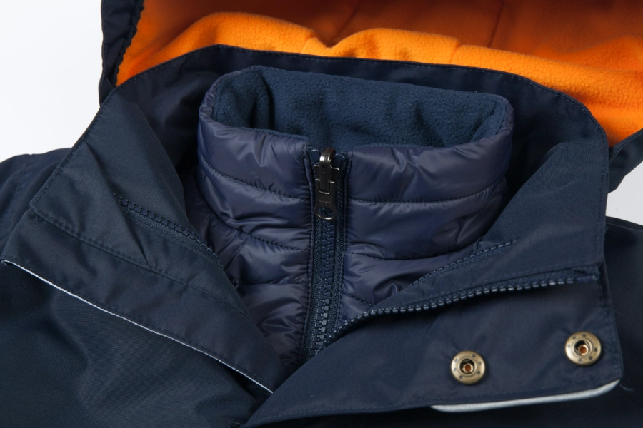3M Insulated Detachable Collegiate Jacket-Navy + Orange / Navy