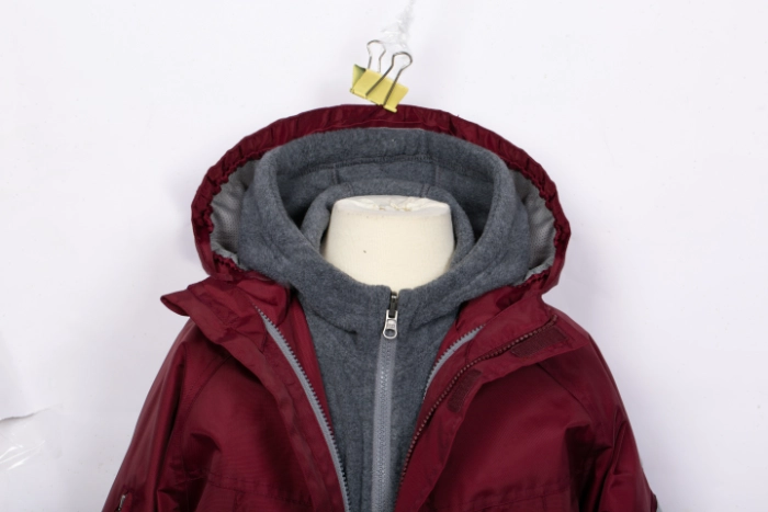 British Academy Detachable Jacket-Wine Red/Grey