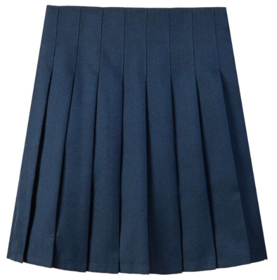 British-Inspired Girls’ Pleated Skirt-Navy Blue