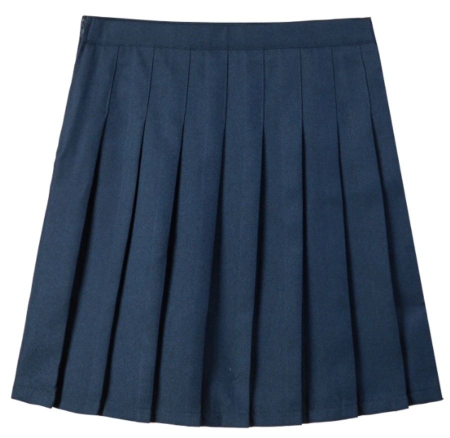 British-Inspired Girls’ Pleated Skirt-Navy Blue