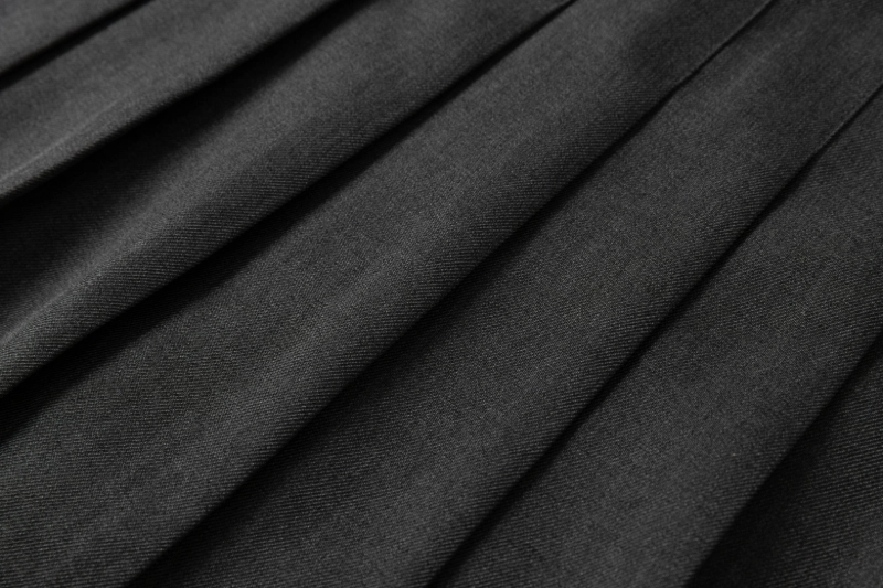 British-Inspired Girls’ Pleated Skirt-Dark Gray